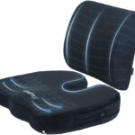 Sleepavo Memory Foam Seat Cushion for Office Chair-Orthopedic Back and Butt Pillow for Sciatica Tailbone Coccyx Hip Pain Relief for Sitting, Gaming, Desk, Car, Airplane-Padded Lumbar Support Pillow