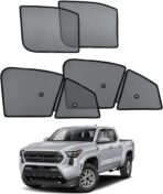 ECOZEN Car Window Sunshade for 2024-2025 2026 Toyota Tacoma Accessories - 4 Pcs Pack Side Sun Shade Magnetic Sunshade Insulate Heat & UV with Breathable Mesh - 2024-2026 Tacoma Double Cab Only