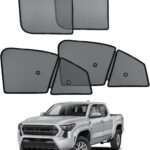 ECOZEN Car Window Sunshade for 2024-2025 2026 Toyota Tacoma Accessories - 4 Pcs Pack Side Sun Shade Magnetic Sunshade Insulate Heat & UV with Breathable Mesh - 2024-2026 Tacoma Double Cab Only