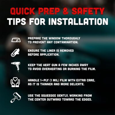 United Universal Black 1Ply Window Tint Film - 24" x100', 35% VLT Dyed PET Film, Deep Black Shade, 99% UV Block, Privacy & Interior Protection Film for Car, Truck, SUV, Home – Heat & Glare Control - Image 9