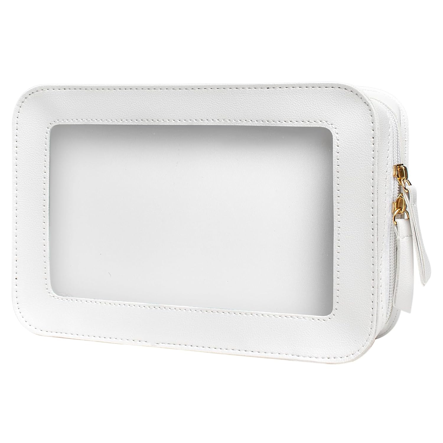 61XbDdul-UL._SL1500_.jpg LETGO Clear Makeup Bags, TSA Approved Toiletry Bag with Zipper, Clear Makeup Organizer Fit Carry-on Travel Essentials,Clear Cosmetic Bags for Women Men (C-Beige) - Image 1