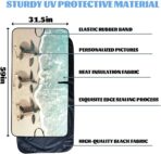 Summer Car Windshield Sun Shade - Baby Sea Turtles Beach Wave Design - UV Blocking Front Window Sunshade for Sedan, Truck, SUV - 59" L x 31.5" W - Image 6