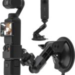 BRDRC Pocket 3 Suction Cup Mount, For Xtra Muse Car Windshield Window Dash Holder Kit with Expansion Adapter for Insta360 X4 X5 Go 3S for GoPro Max Mini Hero Pocket 3 2 Action 6 5 Pro Nano Accessories
