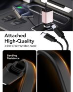 Retractable Car Charger Adapter for iPhone 17,4 in 1 Fast Charging Car Phone Charger,69W USB C Car Truck Accessories,Road Trip Essentials Gift for Men Women for iPhone 17 Pro Max/16/15/14/13/12,Galaxy - Image 8