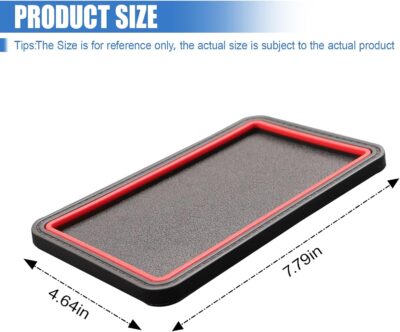 Car Dashboard Anti-Slip Grip Mat, Cell Phone Holder Gel Pad, Multifunctional Dashboard Sticky Pad, Universal Vehicle Interior Accessories for GPS, Keychains, Sunglasses (Red) - Image 2