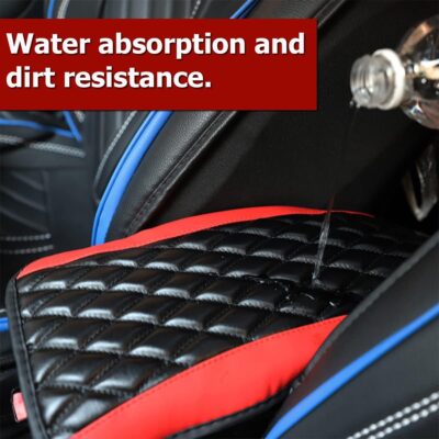 Moly Magnolia Car Center Console Cushion Pad, Universal Leather Waterproof Armrest Seat Box Cover Protector,Comfortable Car Decor Accessories Fit for Most Cars, Vehicles, SUVs (Red) - Image 5