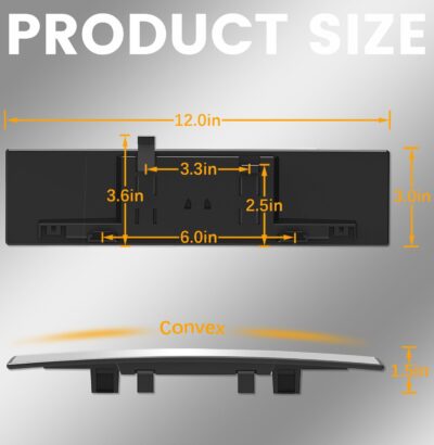 Rear View Mirror, Chrome Anti-glare Panoramic Rear Mirrors Universal 12 Inch Convex Car Interior Clip on Extra Big Wide Angle Rearview Mirror Extender to Reduce Blind Spot for Car SUV Trucks - Image 7
