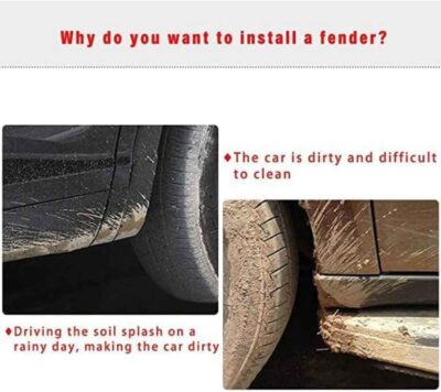 Wear-Resistant car mudguards for Fiat 500 500C 500L 500X 500e,Fender Splash Guards Mud Flaps Car Fenders 4-Piece Car Mud Flap - Image 5