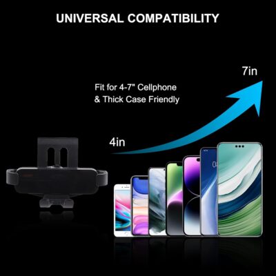 Car Air Vent Cell Phone Holder Compatible with Fiat 500 2010-2015 for Dashboard Air Vent Car Phone Holder Adjustable 360 Rotation Vent Clip Fits for All Smartphones - Image 4