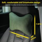 Osilly Car Headrest Pillow, Soft Comfortable Breathable Memory Foam Ergonomic Design Automotive Neck Pillow Cushion with Adjustable Strap for Neck Pain Pressure Relief, Universal Fit（Green） - Image 2