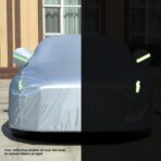 Tecoom Light Shell Waterproof UV-Proof Windproof Design Car Cover with Zipper Storage and Lock for All Weather Indoor Outdoor Fit 160-172 Inches Hatchback - Image 6