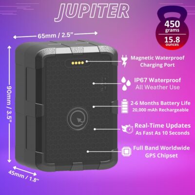 PlanetGPS (Jupiter) - Magnetic Waterproof GPS Tracker for Vehicles GPS Tracker for Cars Trucks with Worldwide Coverage (2 to 6 Months Battery) - Subscription Required (Starting $5.00 / Month) - Image 2