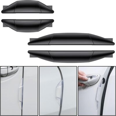 4 PCS Car Door Anti-Collision Strip, Rearview Anti-Impact Sticker, Door Protection Decorative Covers, Door Edge Bumper Guard, Universal Car Side Door Edge Protector (Black) - Image 6