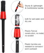 Auto Car Detailing Brush Set Car Interior Cleaning Kit Includes 3 Boar Hair Detail Brush,3 Wire Brush, 3 Air Vent Brush for Cleaning Car Interior Exterior, Dashboard Engines Leather Wheel - Image 2