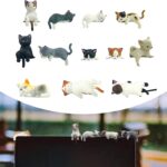 Cat Car Interior Accessories Dashboard Decorations, Set of 12 Cute Car Dash Decor Rearview Mirror Ornament for Women Girl Cute Anime Decor for Home Garden Office