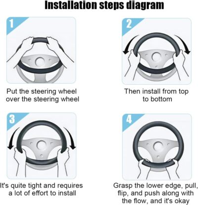 Mandark Car Steering Wheel Cover, 15 Inchs Microfiber Leather Non-Slip Vehicle Steering Wheel Protector, Breathable Auto Interior Protection Accessories, Universal for SUV Sedan Truck (Black/Brown) - Image 6