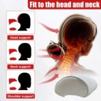 Car Neck Pillow, Memory Foam Ergonomic Auto Headrest Cushion Pillow, Relieve Driving Fatigue Car Neck Support Pillows, Comfortable Leather Vehicle Seat Pillows with Adjustable Strap (White) - Image 4