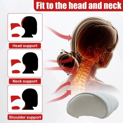 Car Neck Pillow, Memory Foam Ergonomic Auto Headrest Cushion Pillow, Relieve Driving Fatigue Car Neck Support Pillows, Comfortable Leather Vehicle Seat Pillows with Adjustable Strap (White) - Image 4