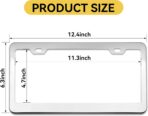 Premium Chrome License Plate Frames with 2 Anti-Scratch Pads & 4 Tire Valve Caps, Heavy Duty Rust-Free Chrome License Plate Frame 2 Pack for Women & Men, 2 Holes Universal Fit for Cars & Trucks - Image 6