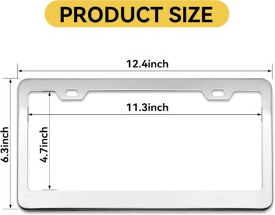 Premium Chrome License Plate Frames with 2 Anti-Scratch Pads & 4 Tire Valve Caps, Heavy Duty Rust-Free Chrome License Plate Frame 2 Pack for Women & Men, 2 Holes Universal Fit for Cars & Trucks - Image 6