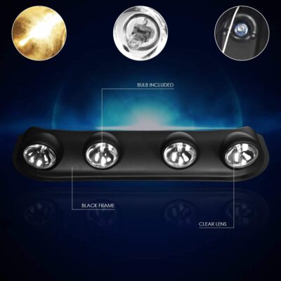 PM PERFORMOTOR Universal 39" W x 10" D x 6" H Roof Mounted Fog Lights Lamps+Switch+Bulbs,Clear Lens - Image 3