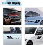 2PCS Car Sport Letter Logo Decal, Reflective Vinyl Decal Sticker for Car Side, Waterproof Decoration Car Door Decals, Car Exterior Accessories for Bumper, Body, Rear (Black, 2PCS) - Image 5