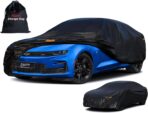 Kayme 7 Layers Car Cover Custom Fit for Chevrolet Chevy Camaro (2010-2025) Waterproof All Weather for Automobiles, Outdoor Full Cover Rain Sun UV Protection.Black