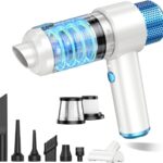 JONYJ Handheld Car Vacuum Cleaner, 16000PA Hand Held Vacuum Portable Cordless, 2 in 1 Air Duster and Vacuum Cleaner with LED Light, Multi-Nozzles, 120W High Power Mini Vacuum for Home, Pet, Office