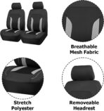 Car Front Seat Covers, Breathable Automotive Front Seat Headrest Covers, Waterproof Comfortable Vehicle Seat Headrest Protection Accessories, Universal for RV, SUV, Truck - Image 2