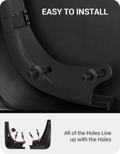 BASENOR 2017-2023 Tesla Model 3 Mud Flaps Splash Guards Fenders (Proprietary Design) No Drilling No Tape Mudflaps All Weather Protector Mudguards for Model 3 Exterior Accessories (Set of 4) - Image 7