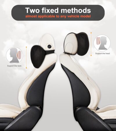 2Pcs Car Neck Pillow, Super Soft Du-Pont Bio Cotton Neck Pillow for Driving, Suede Fabric Car Headrest Pillow, Make Your Driving More Comfortable, Suitable, Traveling (Interstellar Black) - Image 6