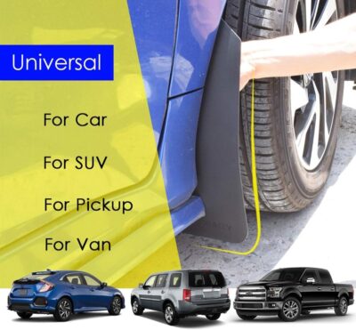 Universal Mud Flaps 4-Piece Set for Trucks/SUVs - Black/Red, Pre-Mounted Screws, Mud Splash Protection, Off-Road Mud Guard with Adjustable Clamps | Heavy-Duty Weatherproof Design - Image 3