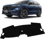 KUST Black Dash Cover for Honda CRV CR-V 2023 2024 2025 2026 (Without HUD) Non-Slip Dashboard Cover Polyester Interior for CRV Accessories Sunshade No Glare