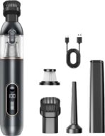 Handheld Vacuum Cordless, Car Vacuum Portable with 20000Pa Ultra-Strong Suction, Multi-Function Hand Vacuum Rechargeable for Cars, Home, Pet Hair & Outdoor Use
