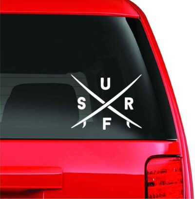 Black/Sliver Surf Sticker Creative Decal Vinyl Car Styling Accessories Auto Car Window Bumper Decal S149 (White) - Image 4