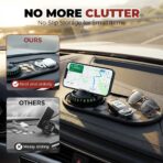 Multifunction Car Anti-Slip Mat, Car Dashboard Mat 360° Rotating, Adjustable Phone Holder with Hidden Parking Number Plate for Phone, Sunglasses and Keys (Style B) - Image 3