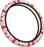 Pink Strawberry Steering Wheel Cover for Women, Universal Auto Steering Wheel 14-15 Inch Car Interior Accessories with 2PCS Car Coasters, Suitable for Men and Women - Image 8