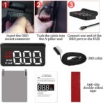 Heads Up Display for Cars for Nissan Teana/Terrano India/Terra 2008-2025,OBD2 Gauge Display GPS Digital Speedometer HUD Windshield Projector with Sunshade Adjustable Brightness - Image 7