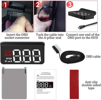 Heads Up Display for Cars for Nissan Teana/Terrano India/Terra 2008-2025,OBD2 Gauge Display GPS Digital Speedometer HUD Windshield Projector with Sunshade Adjustable Brightness - Image 7