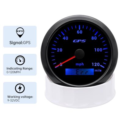 ARTILAURA GPS Speedometer 85mm 3-3/8" 7 Color 120MPH Gauge with GPS Antenna Odometer Waterproof for AUTO Car Truck Boat Marine (All Black) - Image 4