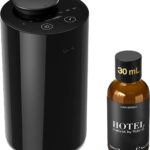 Airversa Waterless Essential Oil Diffuser Starter Kit with 30mL Hotel Fragrance Oil Inspired by Ritz-C., Battery Operated Car Diffuser, Portable Aroma Nebulizer for Home Car Office, AN6Kit-B, Black