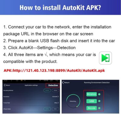 Carlinkit Wireless CarPlay USB Adapter Only Compatible with Android car radios. only for Android Version 4.4.2 or Above. APK Must be Successfully Installed Before use. Model:CPC200-CCPA - Image 6