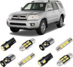 White LED Interior Light Kit for Toyota 4Runner 2003 2004 2005 2006 2007 2008 2009 Super Bright 6000K Interior LED Bulbs Package + License Plate Lights and Install Tool