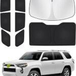 Canvcle Window Shades for 5th Gen Toyota 4Runner 2010-2024 Accessories Windshield Sun Shade Side Rear Window Covers Sunshade Full Set Sun Visor Privacy Protection Camping Keep Vehicle Cool Black 8PCS
