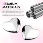 4PCS Heart Metal Car Emblem Stickers, Metal Chrome Waterproof Fade-resistant Vehicle Decals, Creative Fashionable Rear Love Badge Decoration, for Doors, Bumper, Rear License Plate (Silver) - Image 4