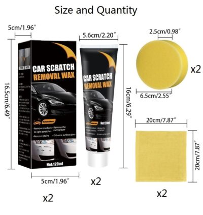 【2Packs】 Scratch Remover for Vehicles Car Scratch Remover Paste New Upgrade for Deep Scratches with Wipe & car Polish Sponge Buffing Compound for Car Paint Restorer - Image 7