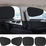 Car Window Sunshade, Automobile Sun Blocker, 100% Light Block Rate, Static Suction Window Sunshade, Universal Fit for Car UV Protection Away(4Pcs)