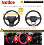 Hiflyer Steering Wheel Cover - Universal 14.5-15 Inch, Soft Microfiber Car Wheel Cover for Women & Men (Black) - Image 4