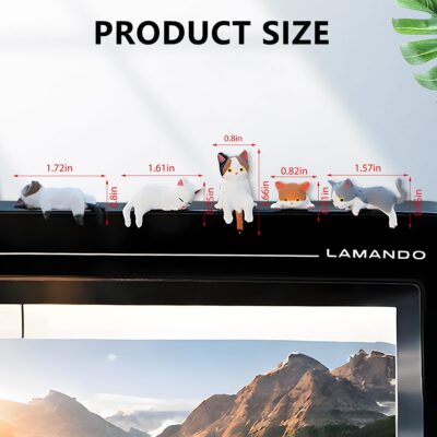 Cute Mini Car Cat Ornament, 5PCS Funny Vehicle Rear View Mirror & Dashboard Figurines Decoration, Automotive Interior Decor Accessories, Universal for SUV Sedan Truck - Image 2