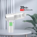 Mini Car Vacuum Cleaner(4500 pa) Portable Cordless Rechargeable,Tiny Handheld Vacuum, Computer Hand Vacuum for Keyboard and Laptop, Mini Hand Held Vac for Car and Home /V01/White - Image 4